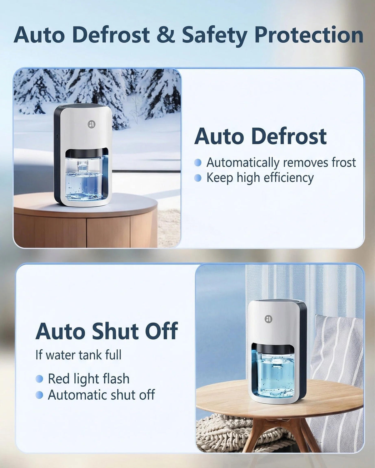 avylo Small Dehumidifier for Bedroom,162 Sq.Ft 42oz with Auto Shut Off